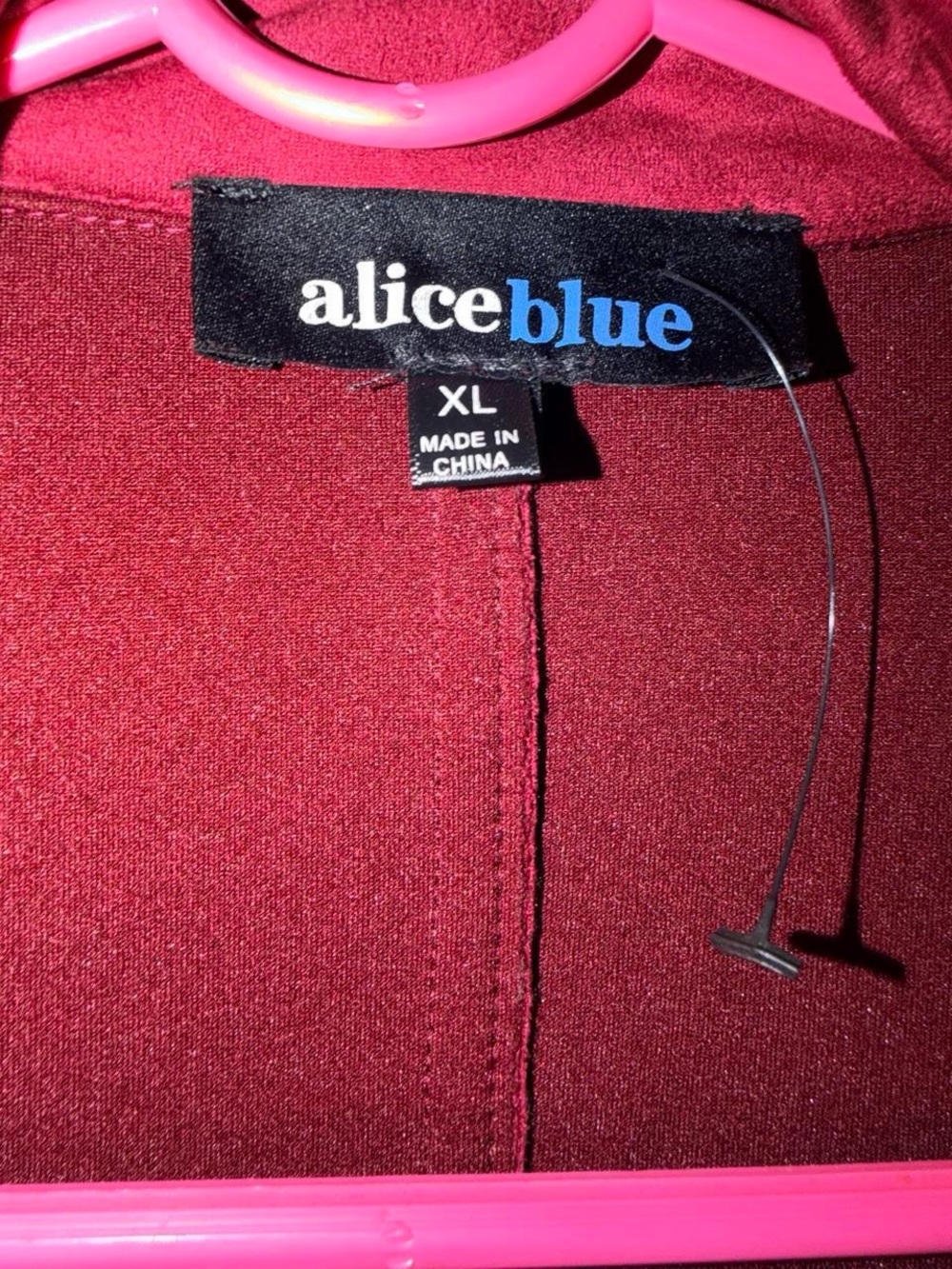 Alice Blue Red Double-Breasted Trench Coat with Gold Buttons - Picture 4 of 4